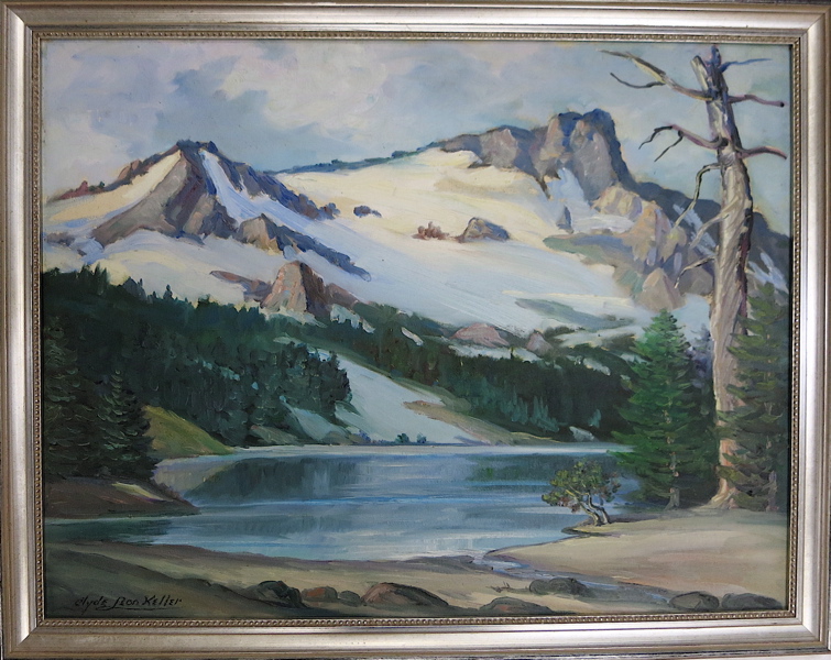 Appraisal: CLYDE LEON KELLER OIL ON CANVASBOARD Oregon - Old Sentinels