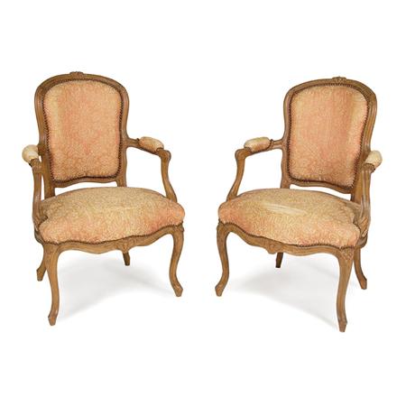 Appraisal: Pair of Louis XV Beechwood Fauteuils en Cabriolet Estimate -