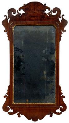 Appraisal: Chippendale mahogany mirror parcel gilt and gessoed surround with crest