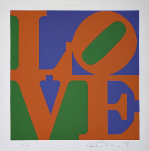 Appraisal: ROBERT INDIANA Classic Love Color screenprint printed in red blue