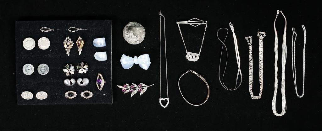 Appraisal: Lot of sterling silver jewelry and a sterling silver seal