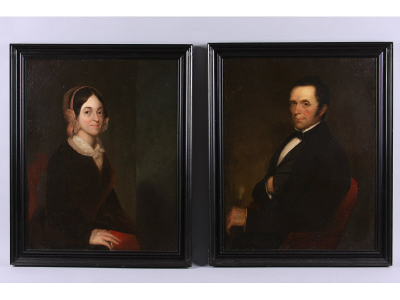 Appraisal: Pair of Portraits American School ca oil on canvas unsigned