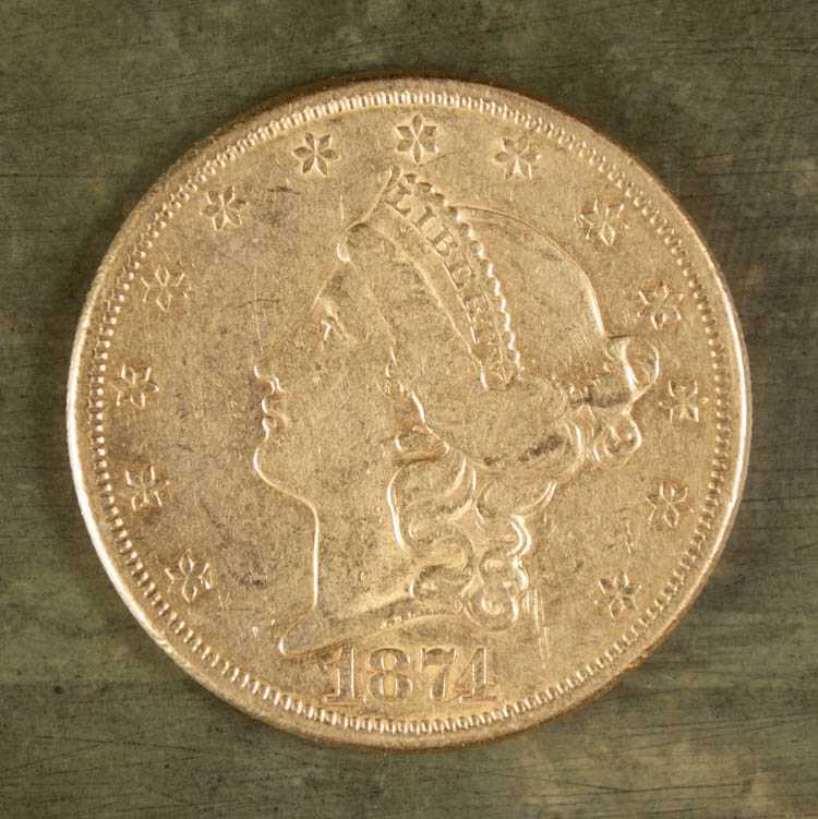 Appraisal: U S TWENTY DOLLAR DOUBLE EAGLE GOLD COIN Liberty head