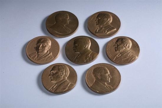 Appraisal: BRONZE PRESIDENTIAL INAUGURAL MEDALLIONS Including Andrew Johnson William H Harrison