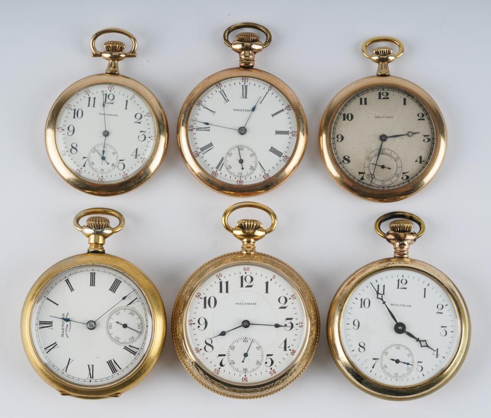 Appraisal: SIX WALTHAM WATCH CO POCKET WATCHESthe st Premier Rolled gold