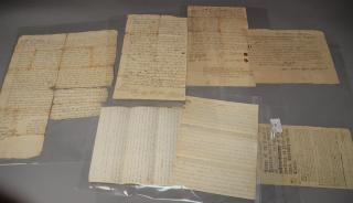 Appraisal: Eight early land deeds signed John Chandler mostly John Allyn