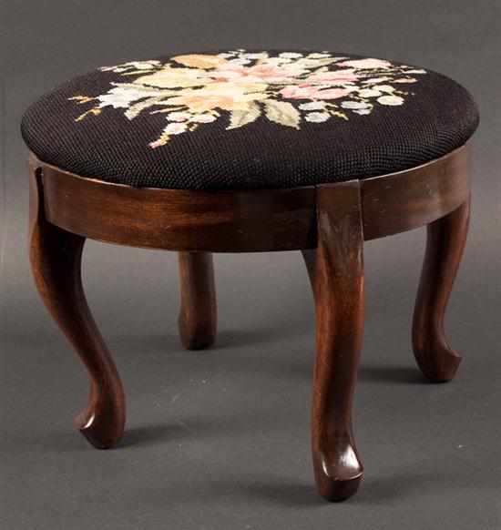 Appraisal: Louis XV style mahogany needlepoint upholstered stool Estimate - All