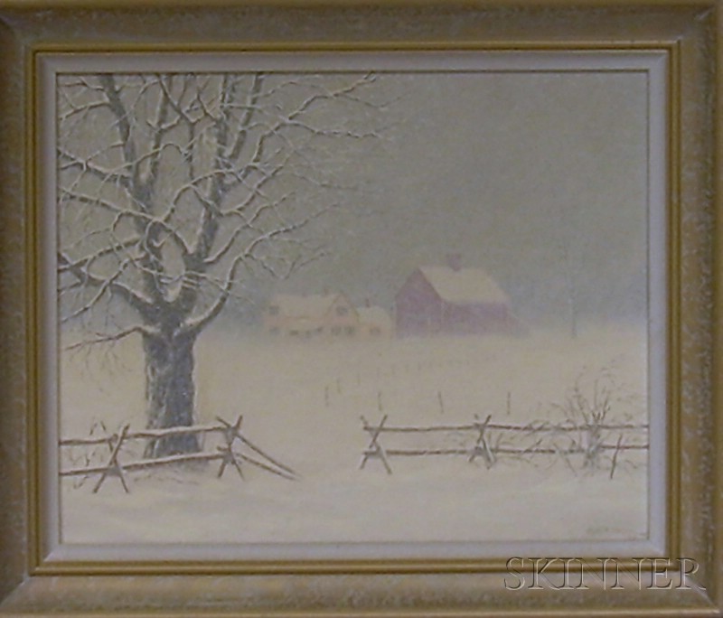 Appraisal: Two Framed Oil on Canvasboard Landscapes by Josef M Arentz