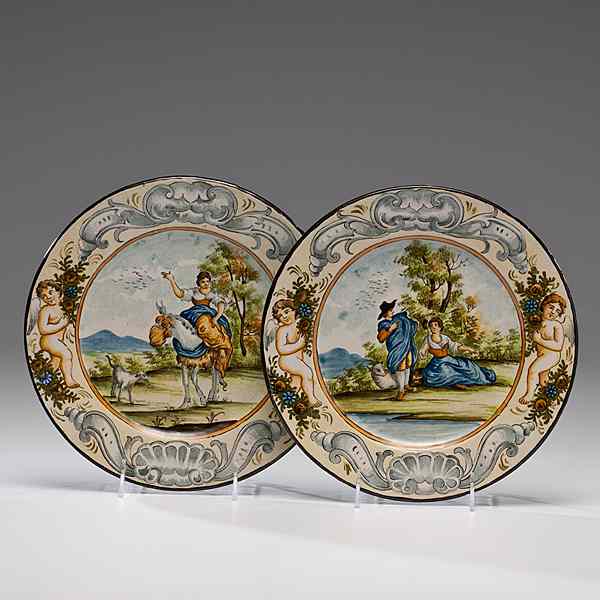 Appraisal: Italian Majolica Plates Italian early th century A pair of