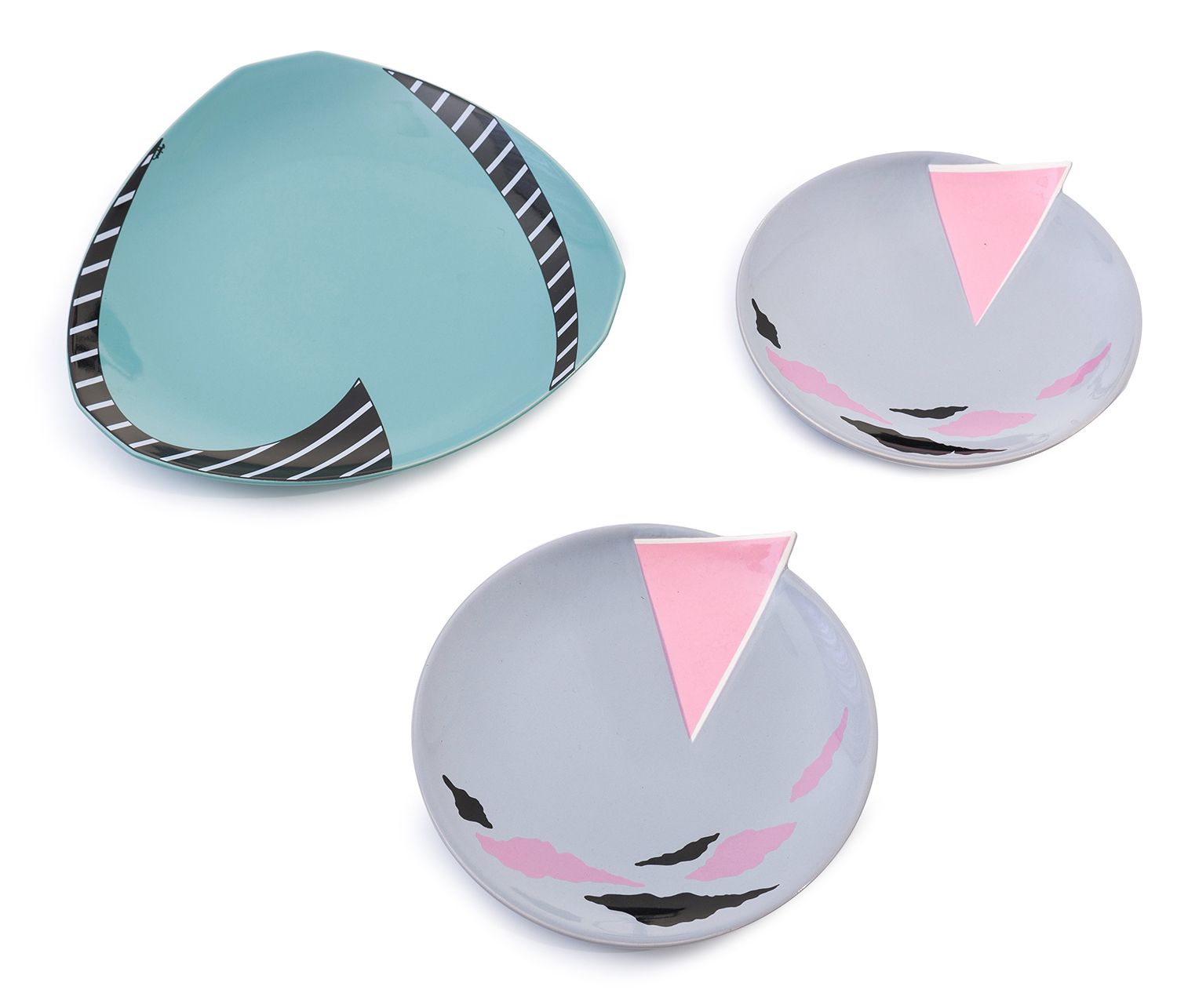 Appraisal: THREE WALL PLATES BY ROSENTHAL KATO AND KOGEI Varying shapes