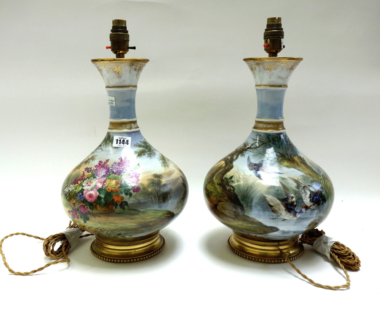 Appraisal: A pair of French porcelain vase table lamps circa each