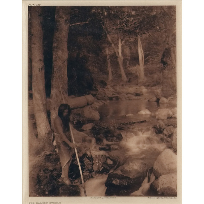 Appraisal: Edward Curtis photogravure The Salmon Stream in margin Copyright photograph