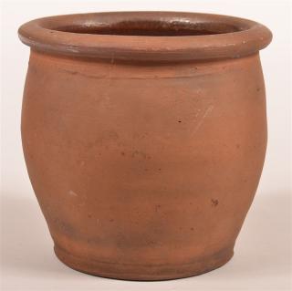 Appraisal: Interior Glazed Redware Pottery Storage Crock Signed C Link Exeter