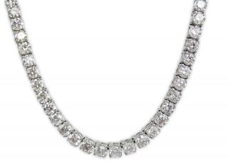 Appraisal: Approx Carat Graduated Round Brilliant Cut Diamond and Platinum Necklace