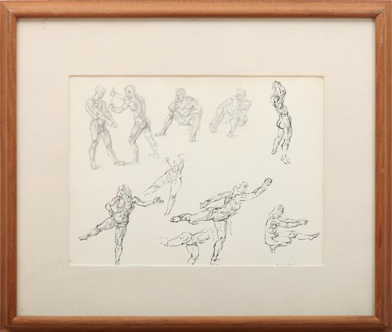 Appraisal: REGINALD MARSH - NUDE STUDIES Ink and pencil on paper