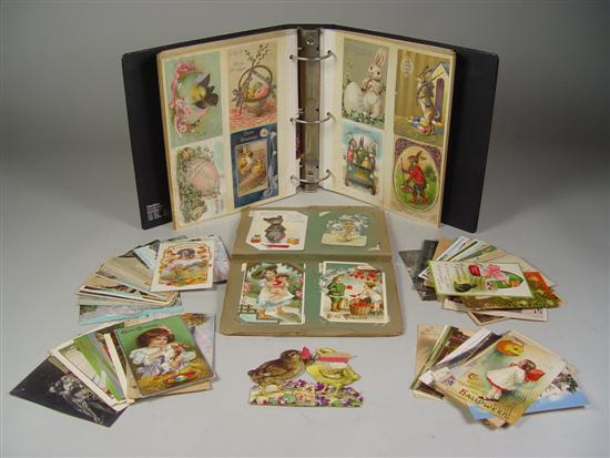 Appraisal: Postcard Albums A note book and the remnants of an