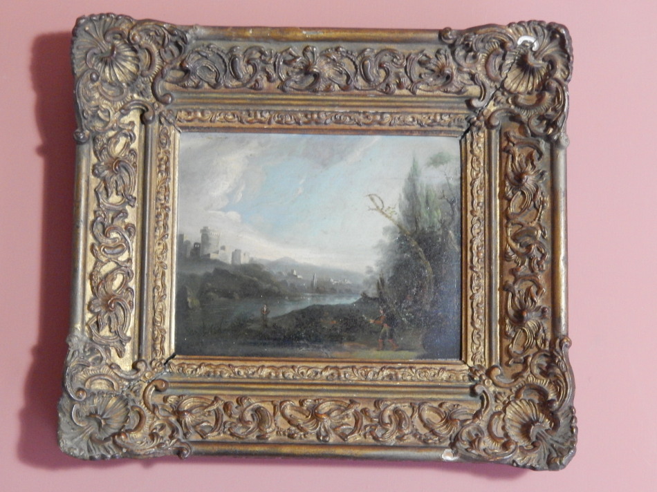 Appraisal: Patrick Nasmyth - River landscape with castle and figures oil