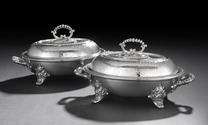 Appraisal: Pair of Victorian Silverplate Entree Dishes third quarter th century