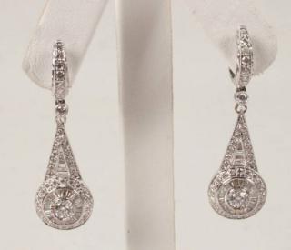 Appraisal: PAIR OF K WHITE GOLD DIAMOND EARRINGS HAVING CTW DIAMONDS