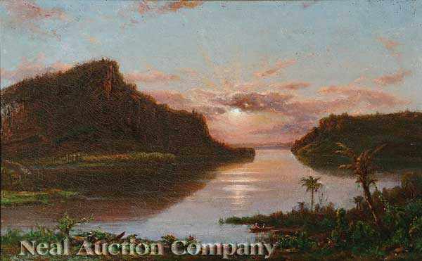 Appraisal: Ferdinand Joachim Richardt Danish New York - Tropical Sunset oil