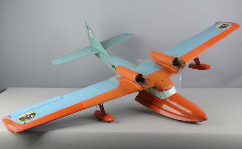 Appraisal: Large Twin Engine Seaplane Model Balsa frame twin engine Seaplane