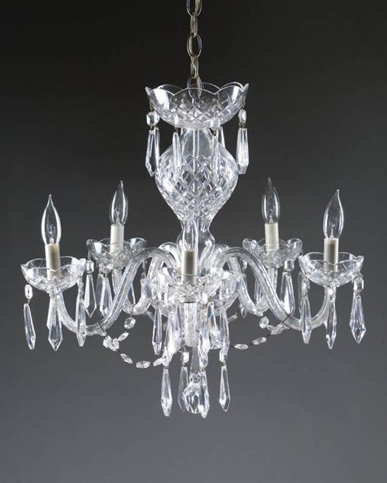 Appraisal: CRYSTAL CHANDELIER Marked Waterford th century Comeragh pattern with a