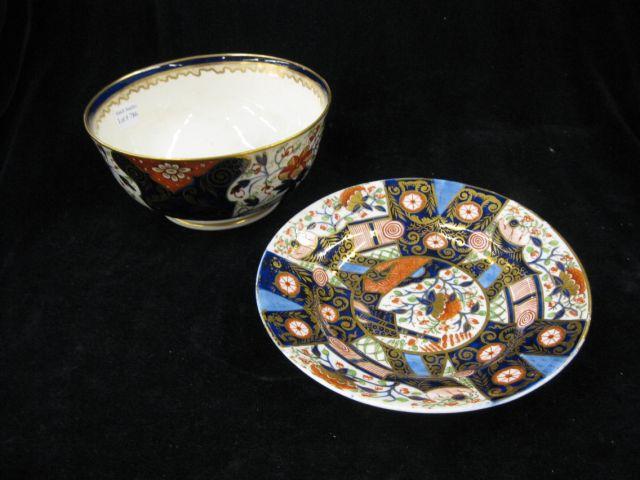 Appraisal: Early Derby Handpainted Porcelain Bowl Plate Imari style decoration gold