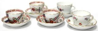 Appraisal: Vintage Meissen Demitasse Cups Saucers Four with polychrome and gilt-painted