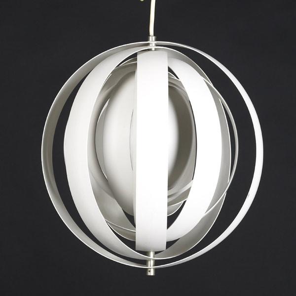 Appraisal: VERNER PANTON Globe-shaped pendant light fixture consisting of adjustable concentric