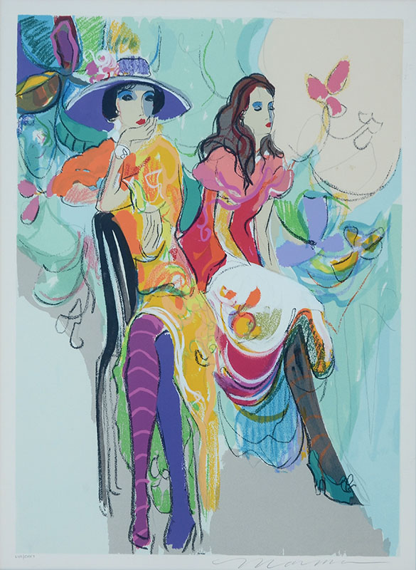 Appraisal: MAIMON Isaac Israeli ''Les Coquettes I'' Serigraph sight size ''