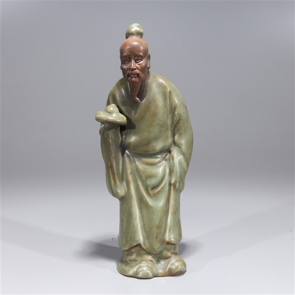 Appraisal: Chinese Ming style celadon glazed ceramic standing figure H x