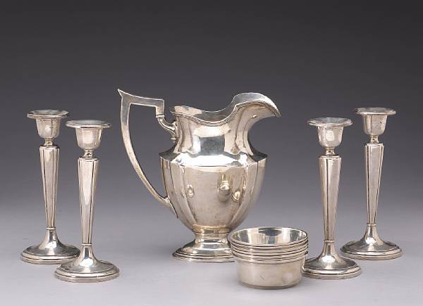 Appraisal: A group of sterling table articlesAll monogrammed hJm Comprising Plymouth