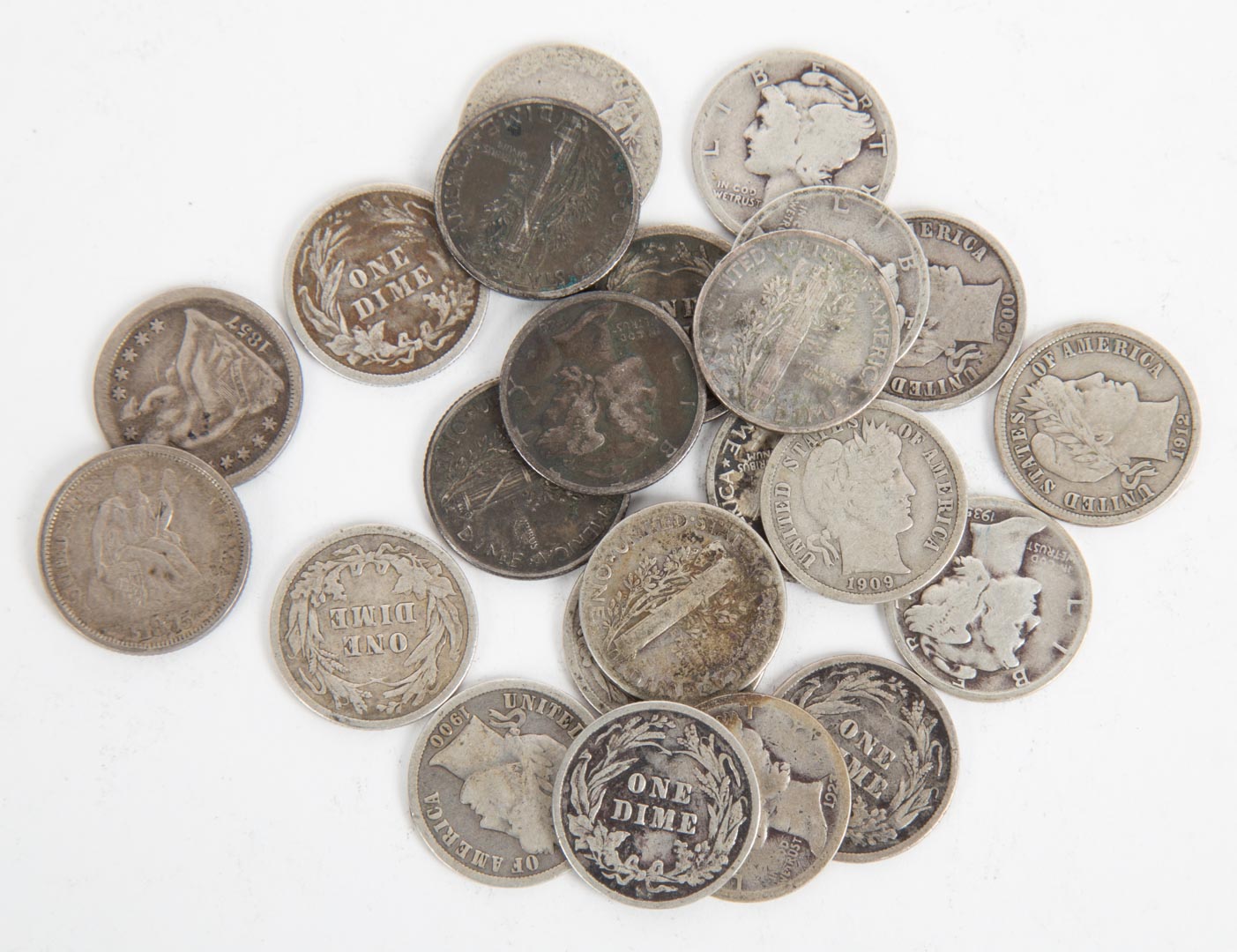 Appraisal: US Mixed Silver Dimes - Mixed US silver dimes comprising