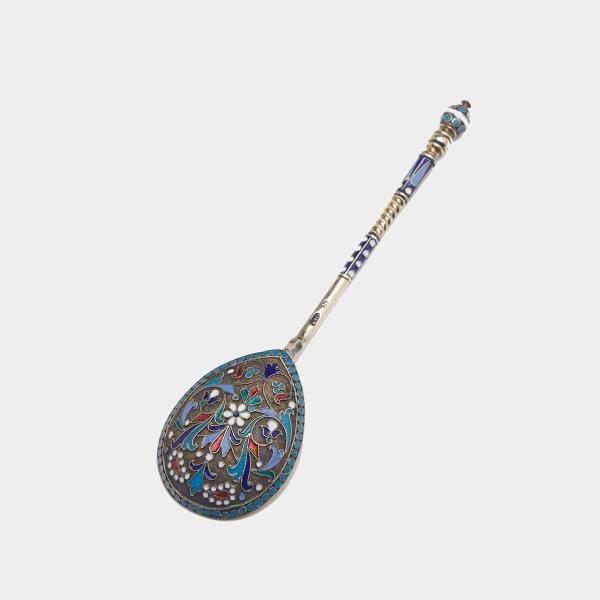 Appraisal: Russian Silver-Gilt and Cloisonn Enamel Spoon Moscow late th century