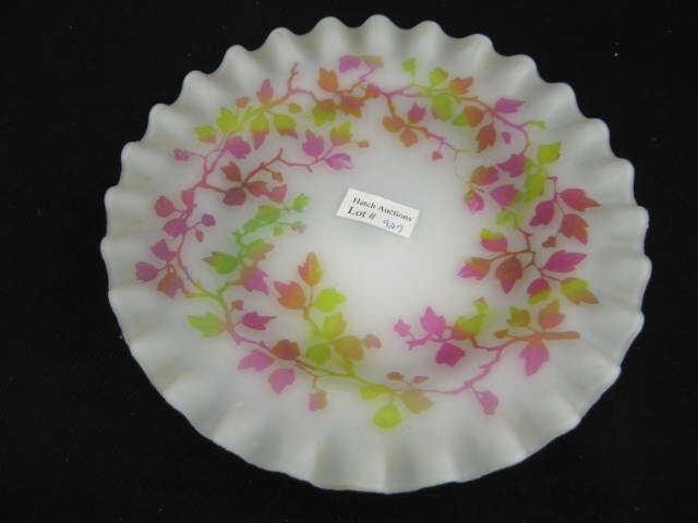 Appraisal: Victorian Rainbow Cameo Art Glass Dish five color leaf decor