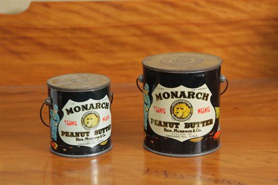 Appraisal: TWO PEANUT BUTTER TINS Both ''Monarch Teenie Weenie Brand'' with