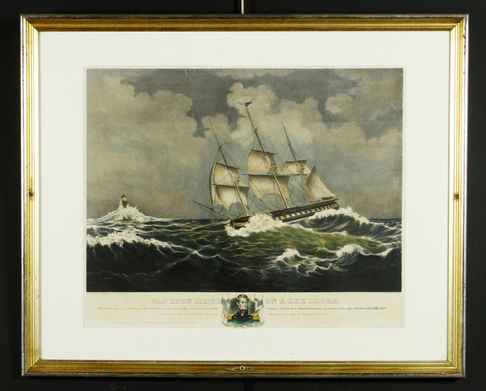 Appraisal: - Hoffy Old Iron Sides on A Lee Shore Lithograph