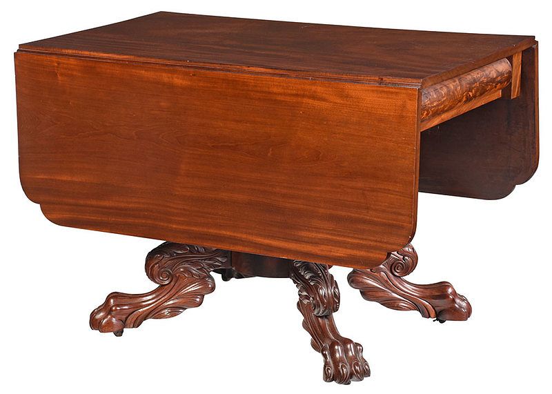 Appraisal: American Classical Carved Mahogany Breakfast Table probably Philadelphia - figured