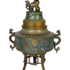 Appraisal: A Japanese Cloisonn Censer th Century Height x width x