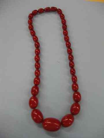 Appraisal: Cherry Amber Necklace natural graduated beads '' long total eight