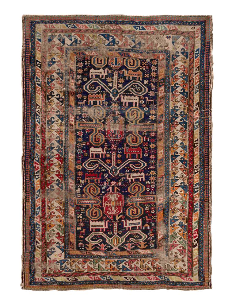 Appraisal: A Caucasian Perpedil Wool Rug A Caucasian Perpedil Wool Rug