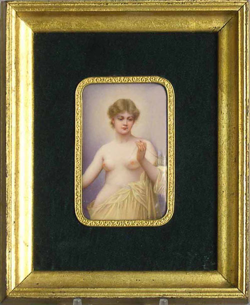 Appraisal: German painted porcelain plaque ca x