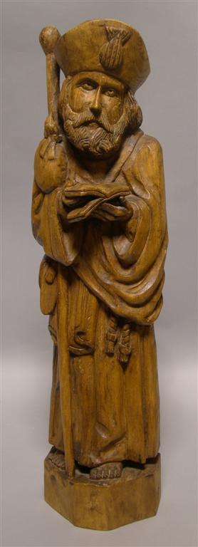 Appraisal: SAINT JAMES OF COMPOSTELA WOODEN SCULPTURE