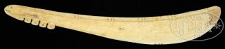 Appraisal: DECORATED BONE ESKIMO SNOW KNIFE An unusual article made out