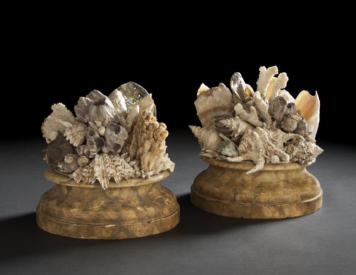 Appraisal: Large and Attractive Pair of Italian Grotto Garnitures each composed