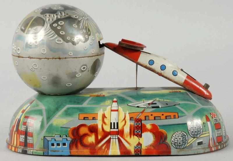 Appraisal: Tin Litho Missile Savings Mechanical Bank Description Japanese s Unknown