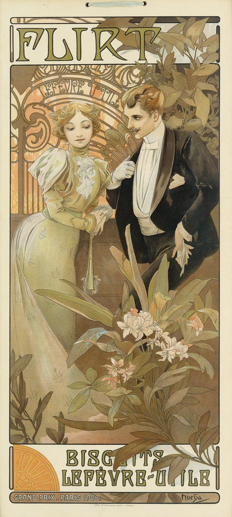 Appraisal: ALPHONSE MUCHA - FLIRT x inches x cm F Champenois