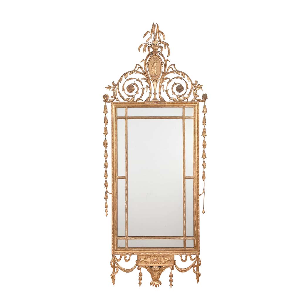 Appraisal: Italian Neoclassical Gilt-Wood Mirror Rome late th century The rectangular