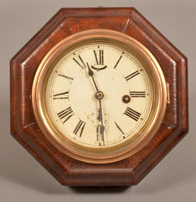 Appraisal: Seth Thomas Mahogany Case Wall Clock Seth Thomas Octagonal Mahogany