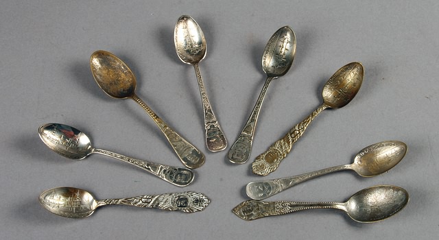 Appraisal: spoons average silver plate all assorted designs of Dewey